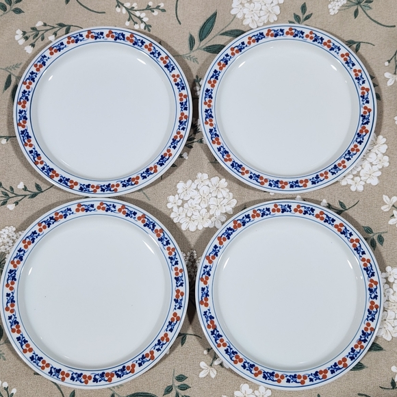 Dansk Other - Dansk Bistro Kronborg Red Berries & Leaves Bread Plates Vintage Dansk NR Japan